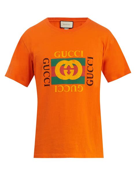 gucci logo t shirt orange|vintage gucci logo t shirt.